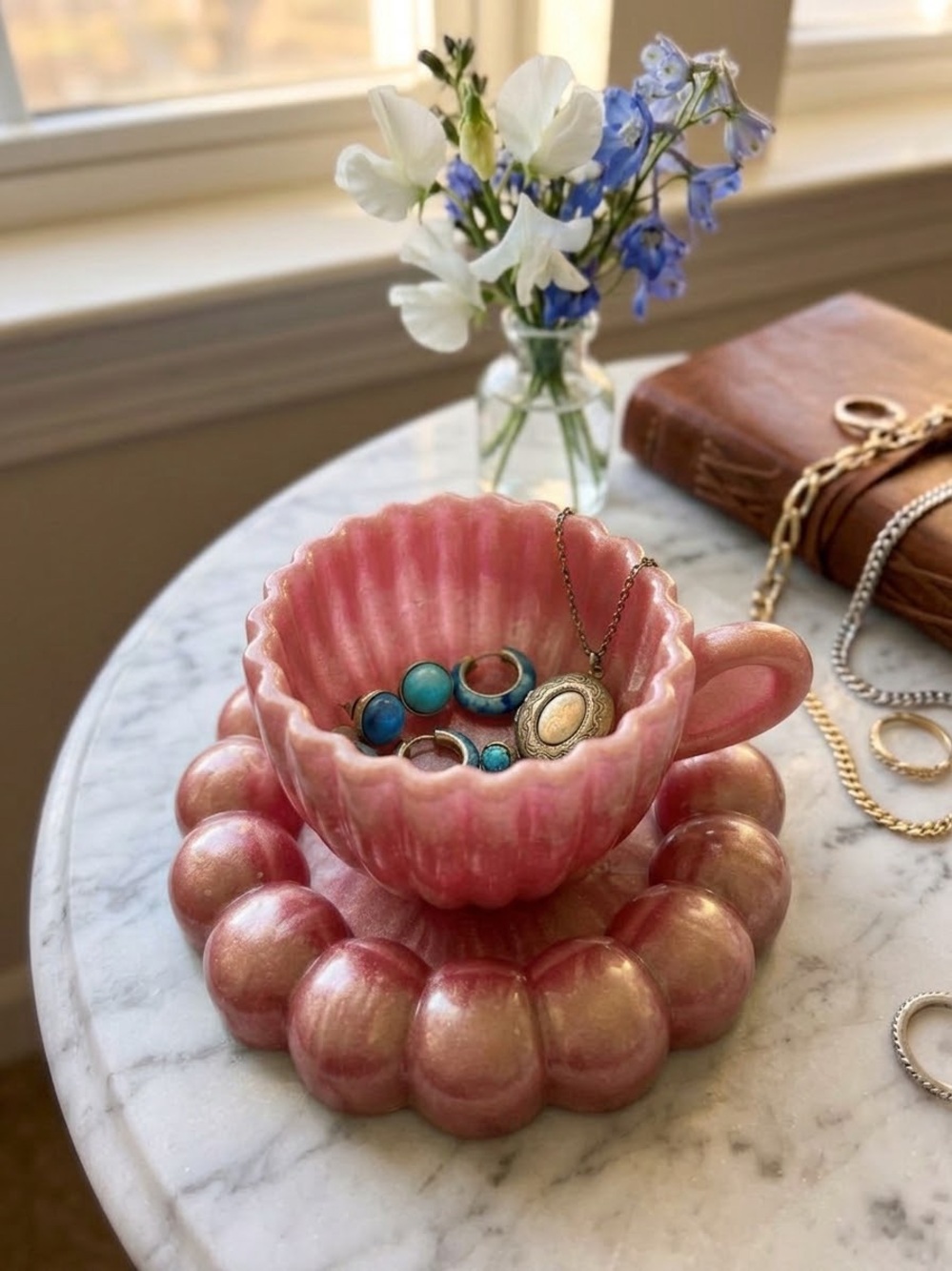 NORE’S NOVELTIES Handcrafted Espresso Cup & Saucer Set/ Trinket Holder - Picture 5 of 11